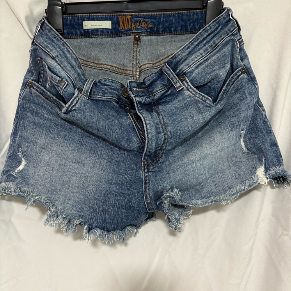 Kut from the Kloth Distressed Blue Jean Shorts